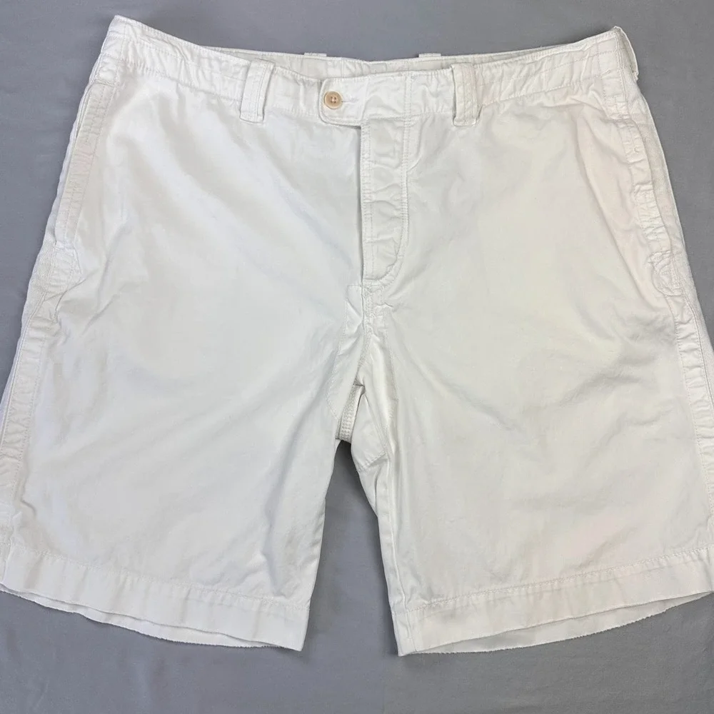 Vintage Polo Ralph Lauren Men Chino Shorts‎ 40 Waist White Distressed Coastal